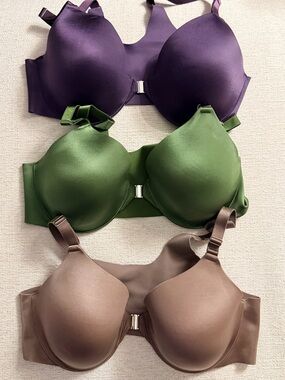 Set of 3-Soma Vanishing Back Full Coverage Front Close Bra (38C)